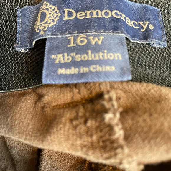 Democracy With Ab Solution Womens Size 16W Corduroy Pants Brown 5601 - Picture 2 of 9